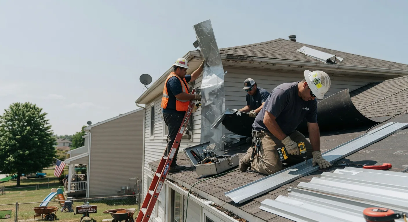 Storm Damage Metal Roof Repair in Tollesboro, KY
